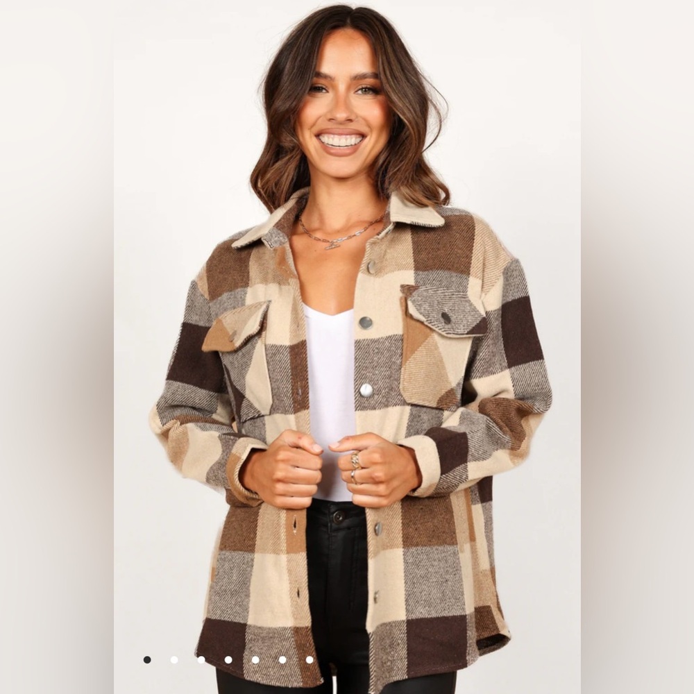 Petal And Pup Brown Plaid Shacket